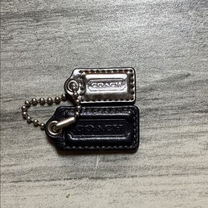 Coach Dual-Tone Key Holder in Black and Silver